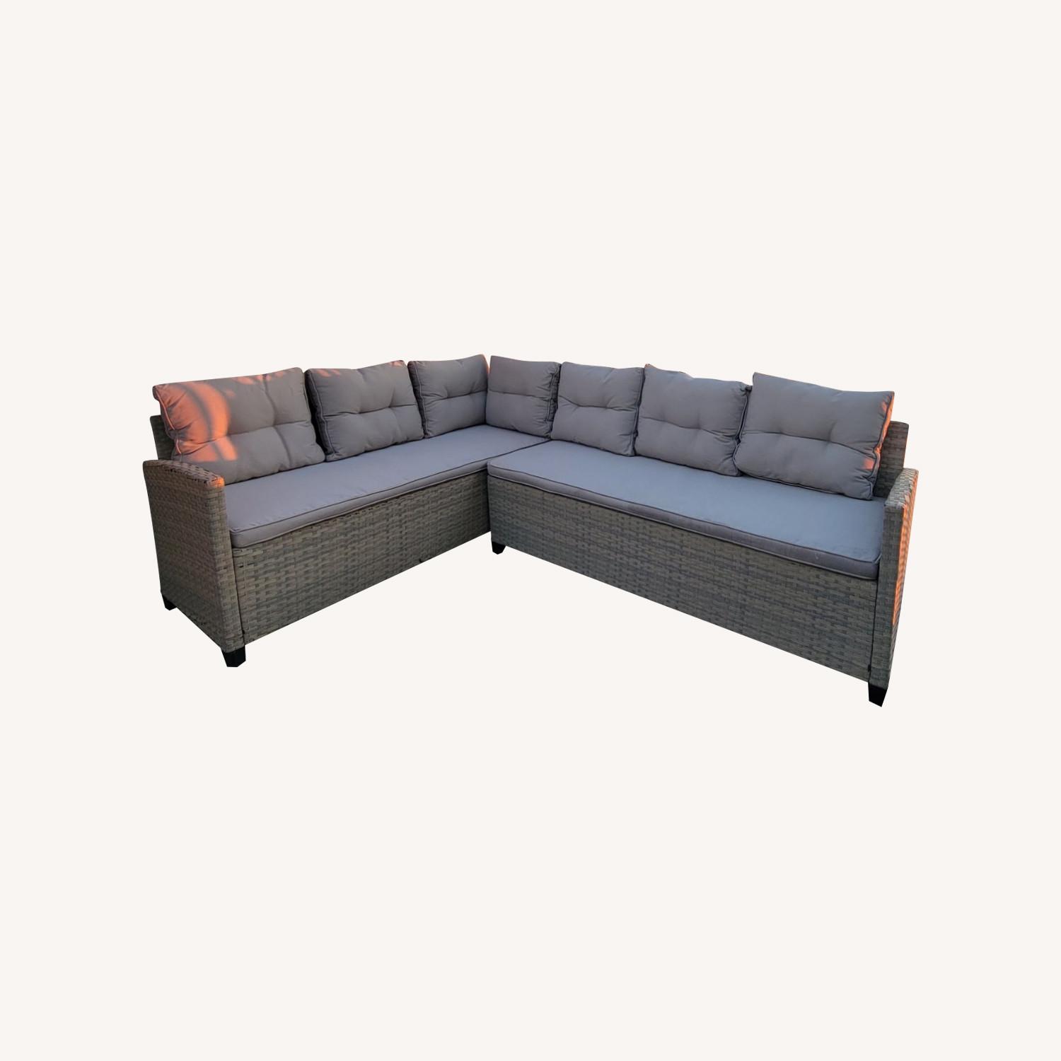 Outdoor Wicker Sectional Couch - image-0