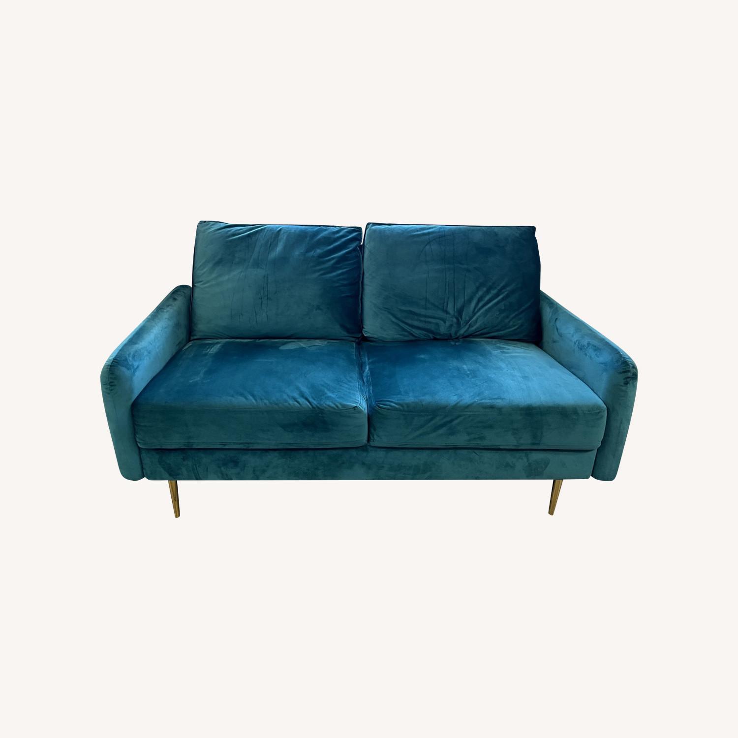 Velvet Round Arm Loveseat - image-0
