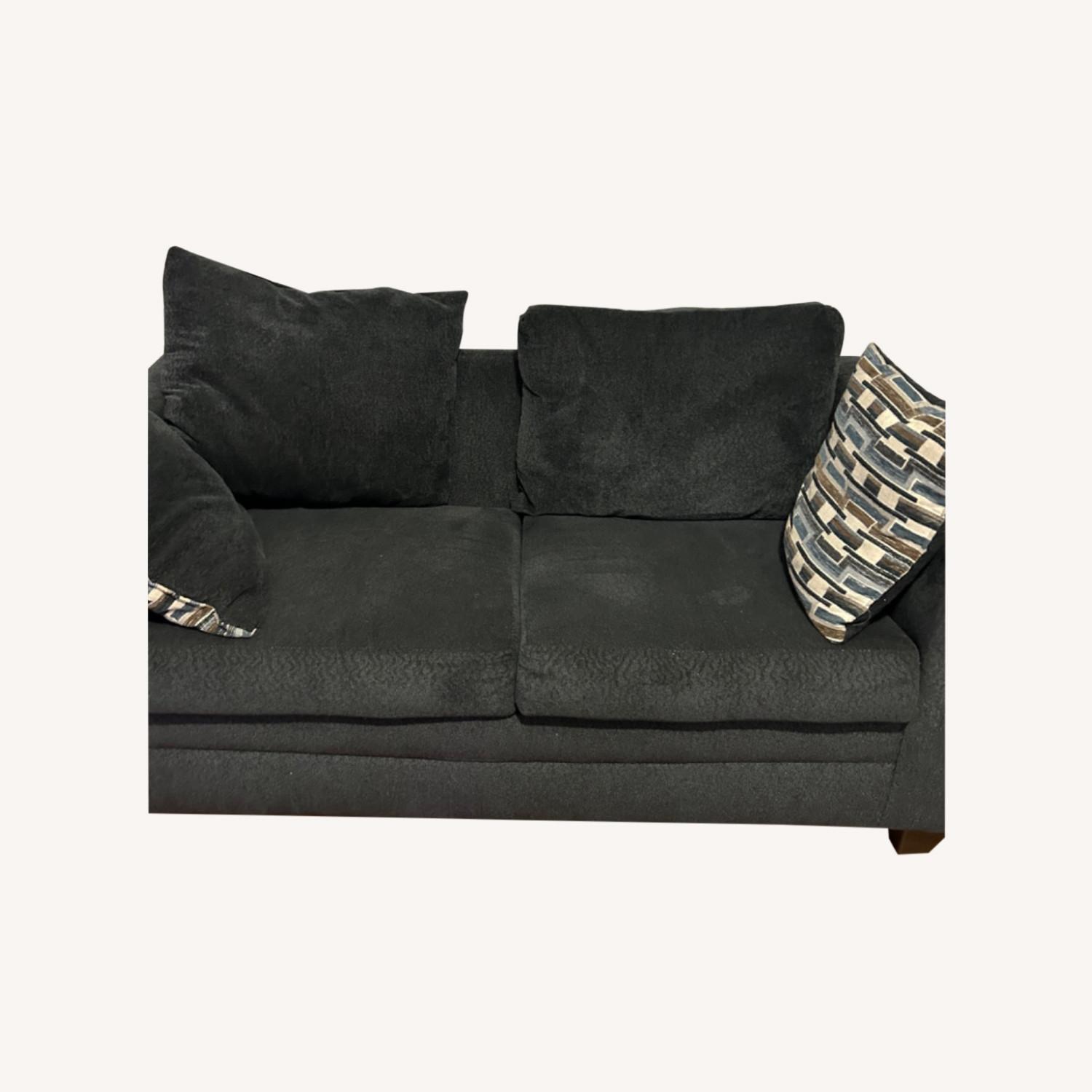 Bob's Discount Blue Sofa - image-0