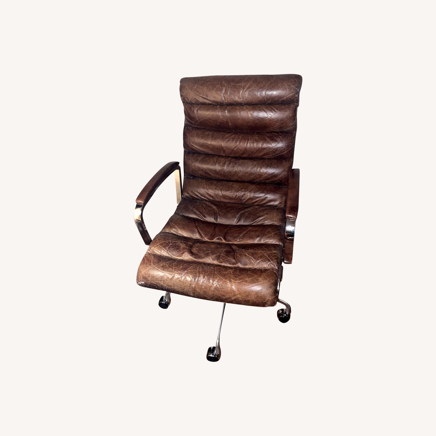 Restoration Hardware Oviedo Leather Desk Chair - image-0