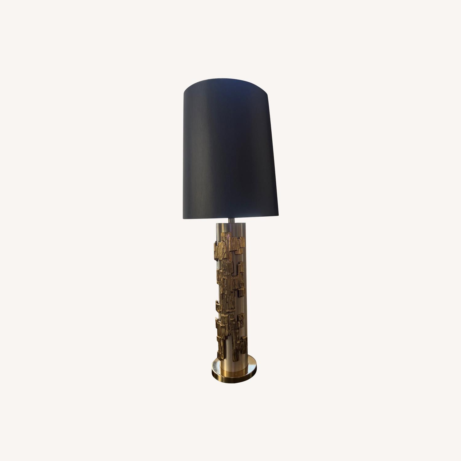 2 Modern Gold and Silver Table Lamps - image-0