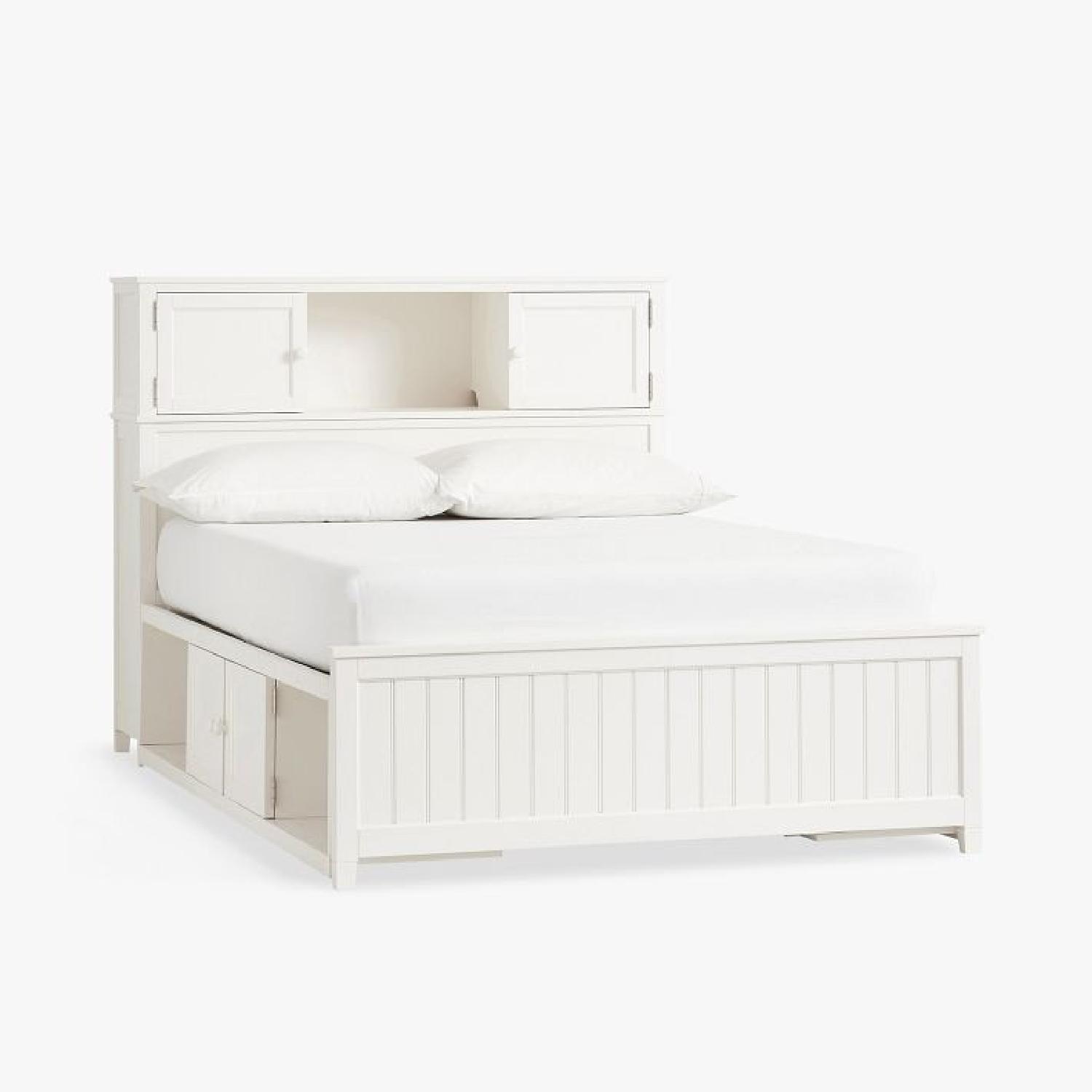 Pottery Barn Teen White Beadboard Storage Bed - image-1