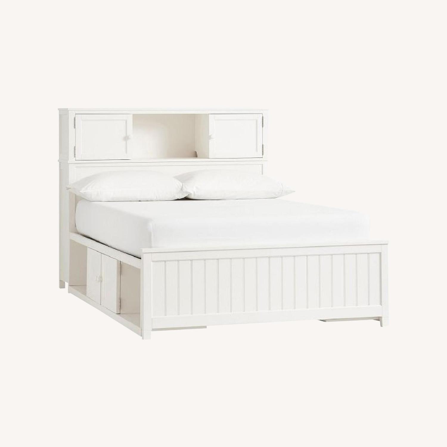 Pottery Barn Teen White Beadboard Storage Bed AptDeco