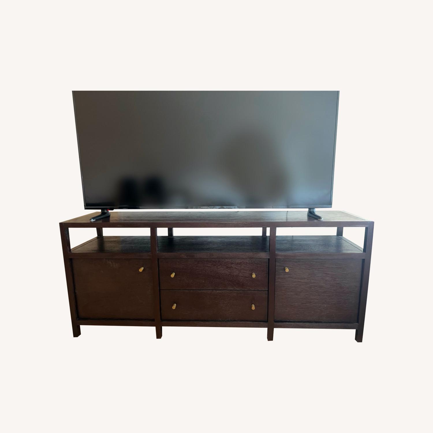 Mahogany Wood 72" Media Console / TV Stand - image-0