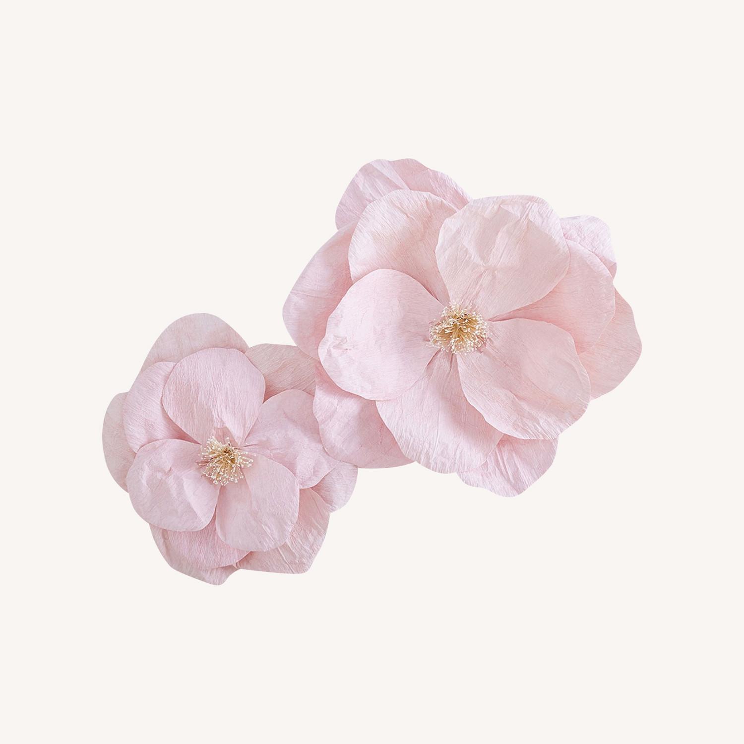 Pottery Barn Jumbo Crepe Pink Paper Flowers - image-0