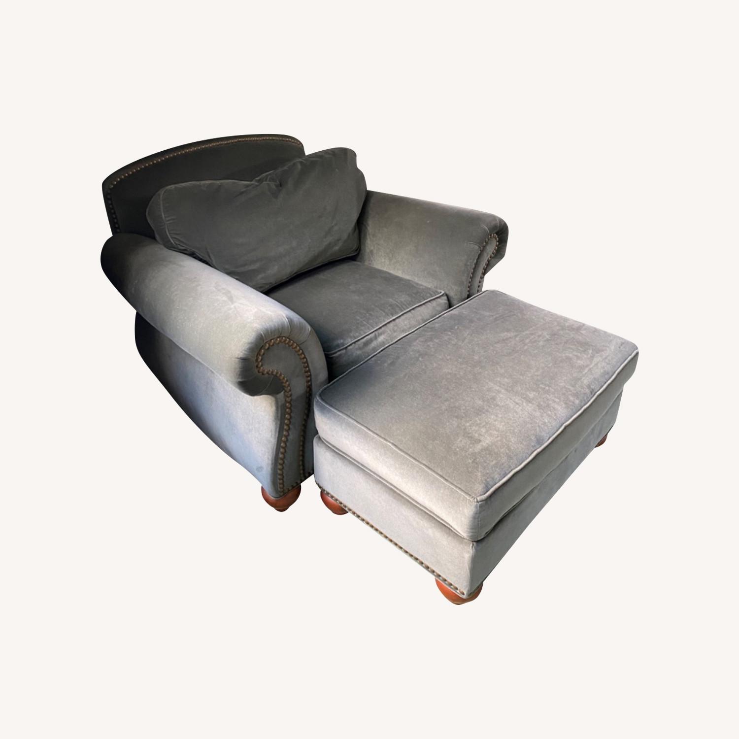 Green Suede Chair - AptDeco