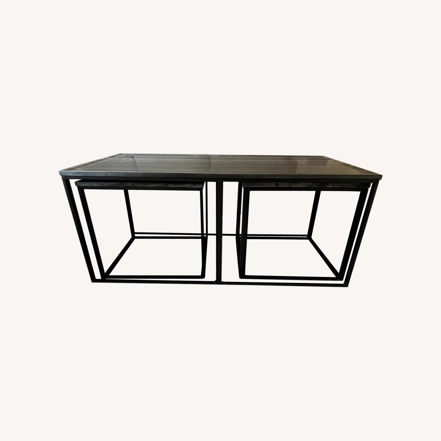 Crate & Barrel Twilight Marble Coffee Table - image-0