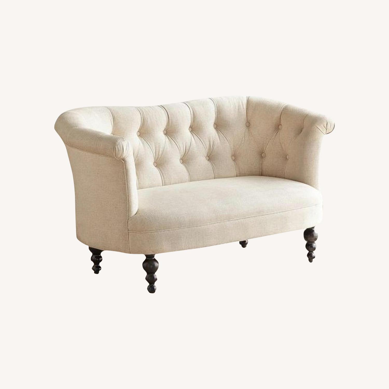 Pier 1 Flax Linen Loveseat - image-0