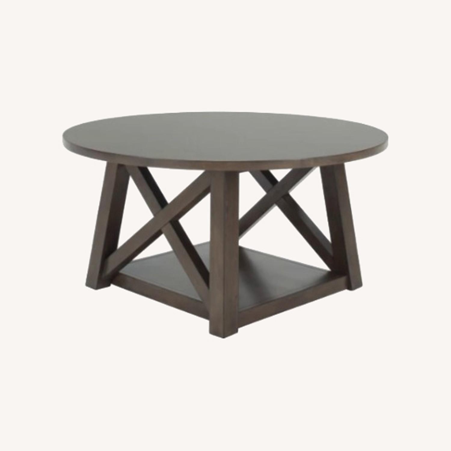 Raymour & Flanigan Round Coffee Table - image-0