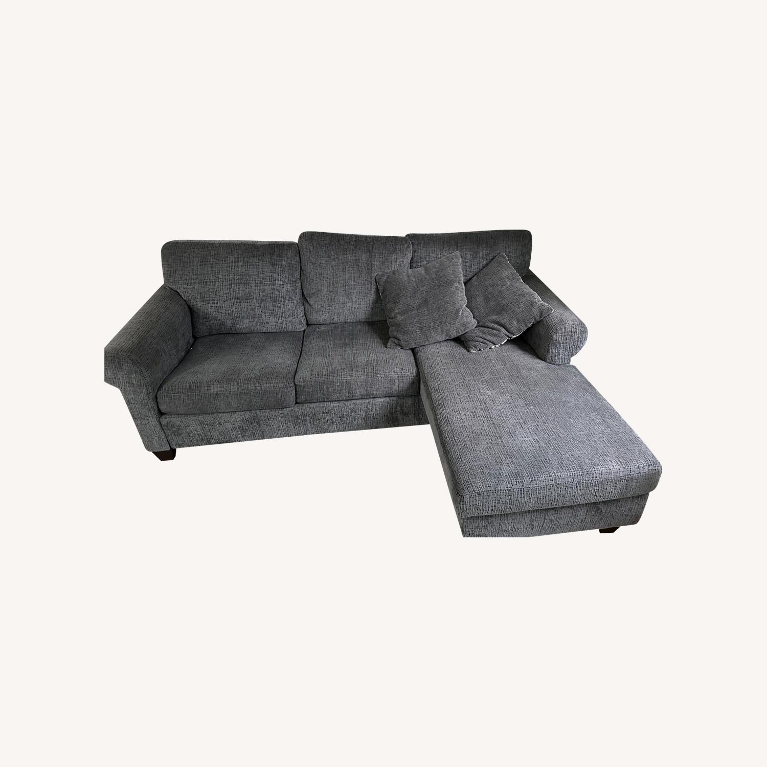 Grey 2-piece Sectional with Pillows - image-0