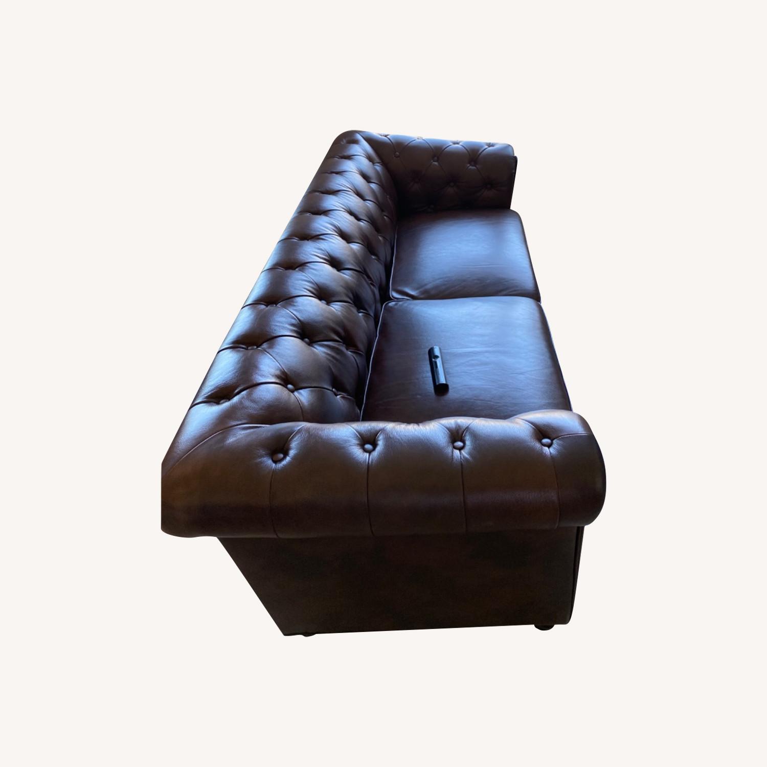 Espresso Leather Sofa - image-0