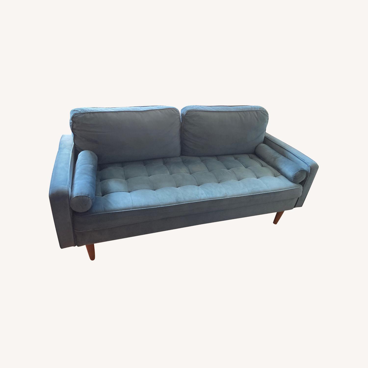 Wayfair 70" Blue Velvet Couch - image-0
