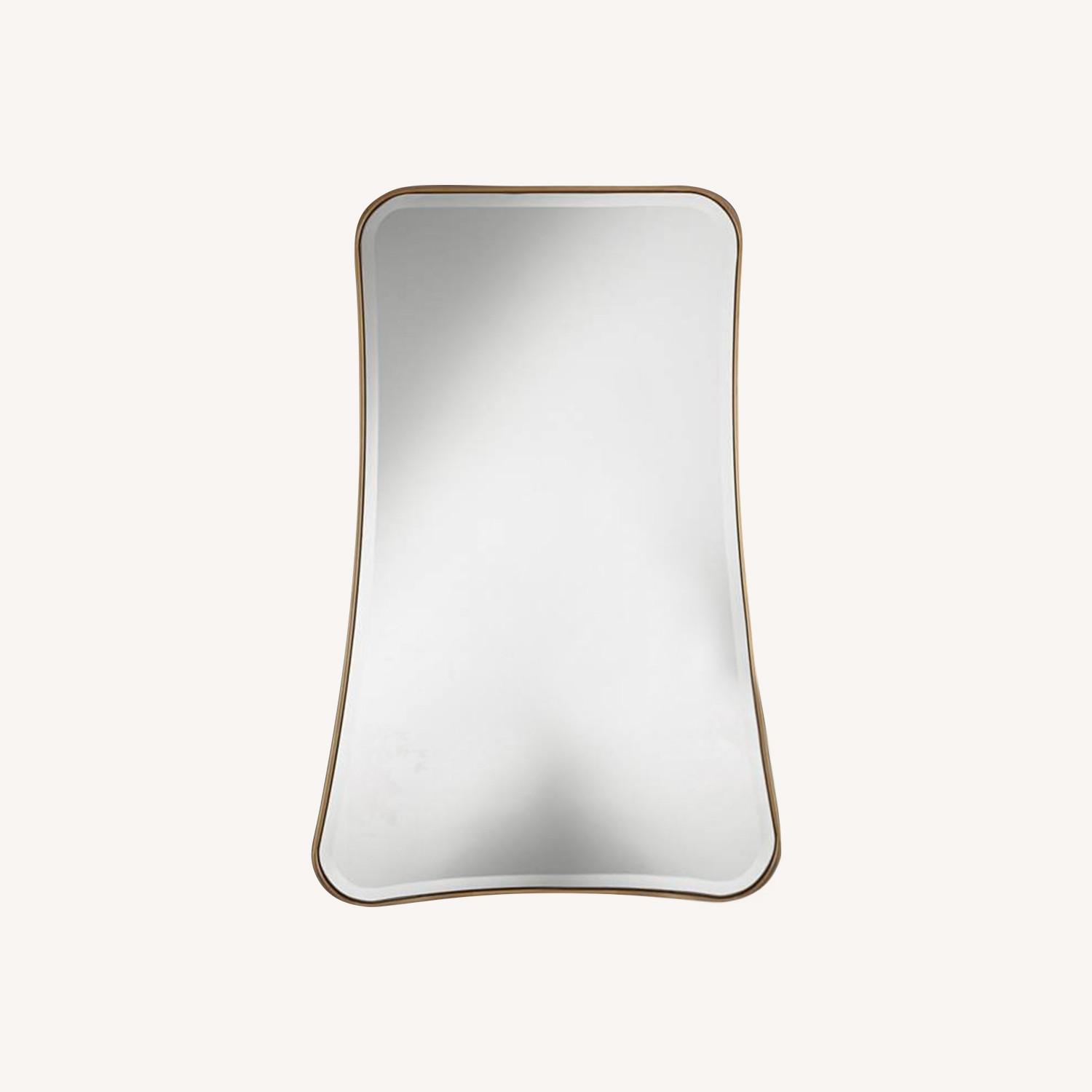 Antique Gold Curved Rectangular Mirror - image-0