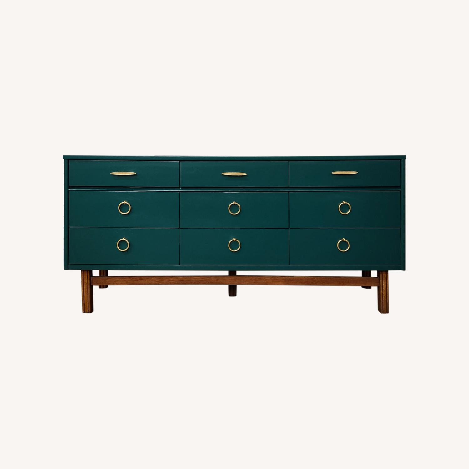Emerald Green Mid-century Modern Dresser - image-4