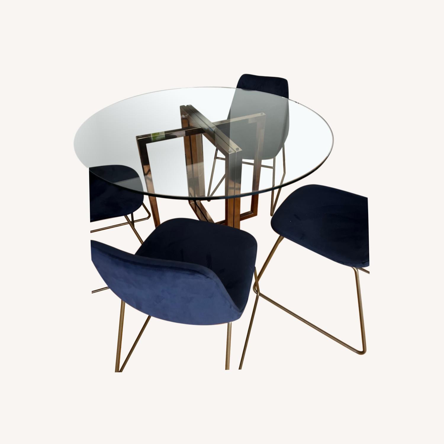 Crate & Barrel Dining Room Table with Chairs - image-0