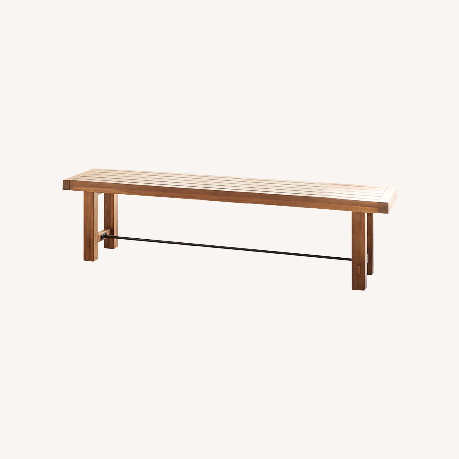 Pottery Barn Abbott Acacia Outdoor Dining Bench - image-0