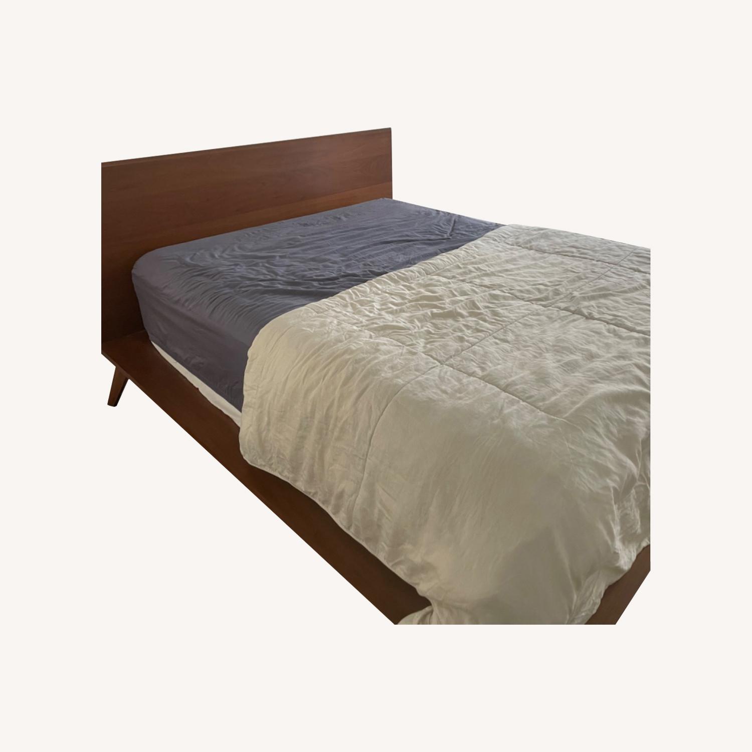 West Elm Walnut Platform Bed - image-0