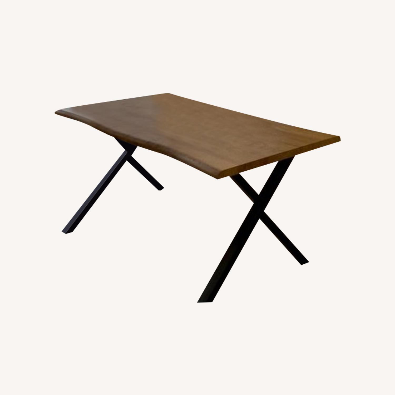Wooden Dining Table With Black Legs - image-0