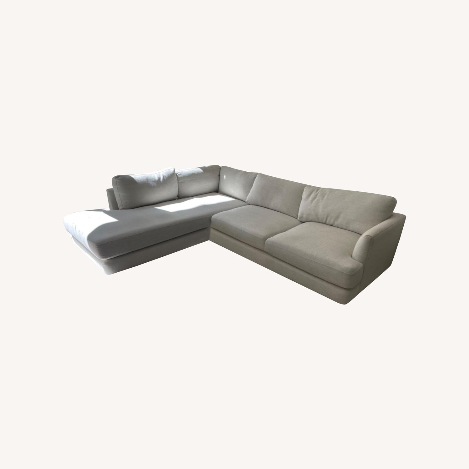 West Elm Custom Twill Sectional in Wheat - image-0