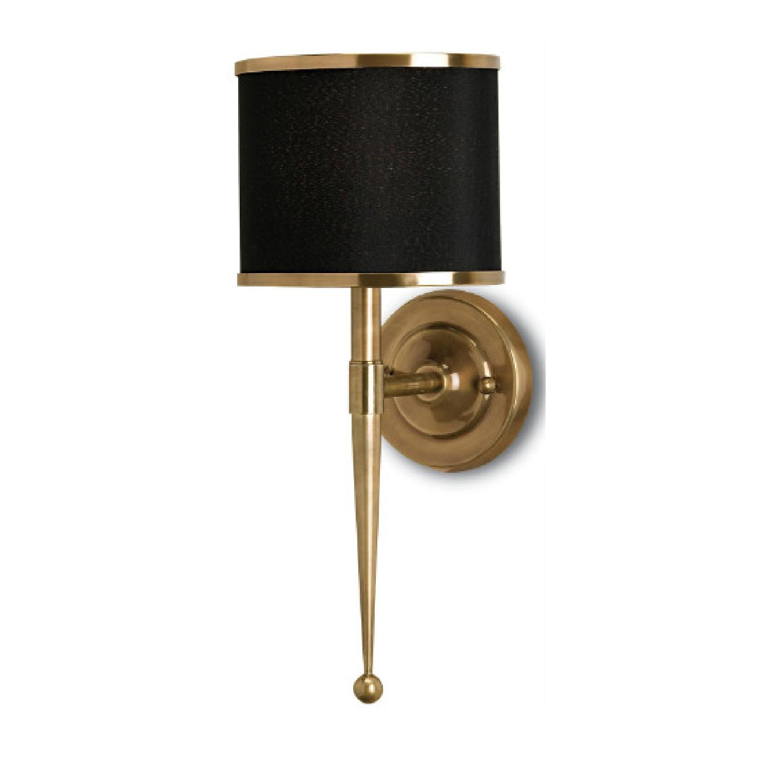 Currey and Company Black and Brass Wall Sconces - image-4
