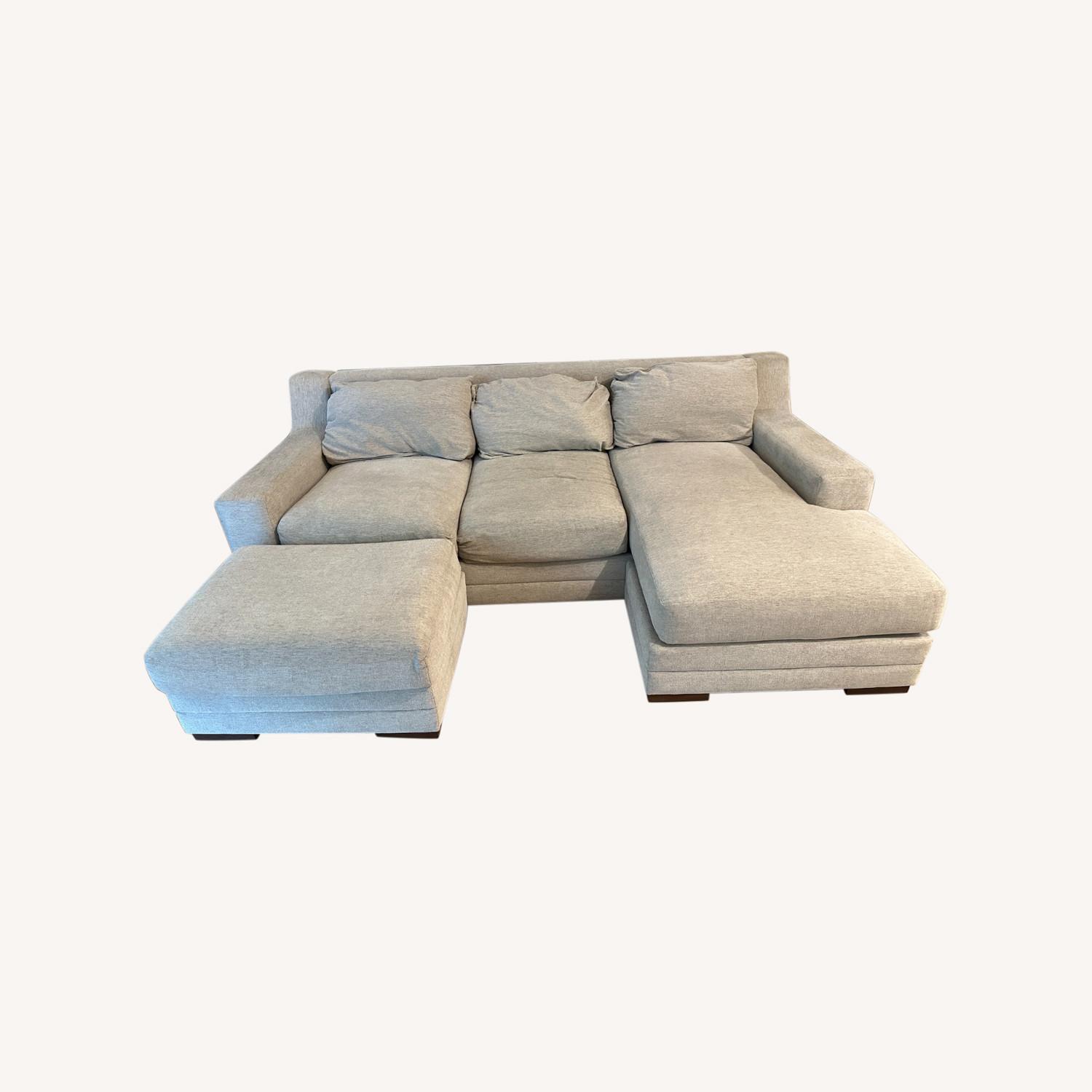 Living Spaces Merit Dove Reversible Chaise Sofa - image-0