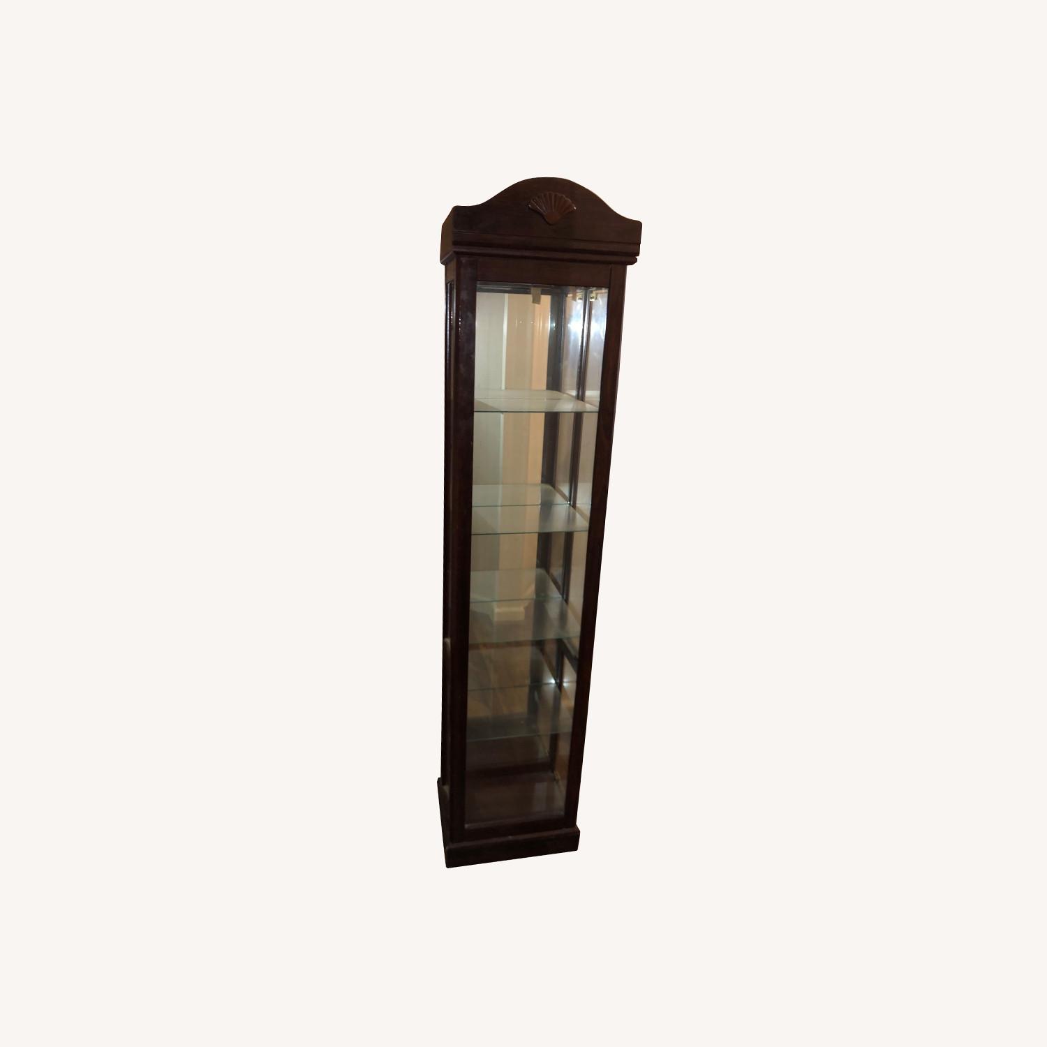 Curio Cabinet in Warm Brown With Glass Panels - image-7