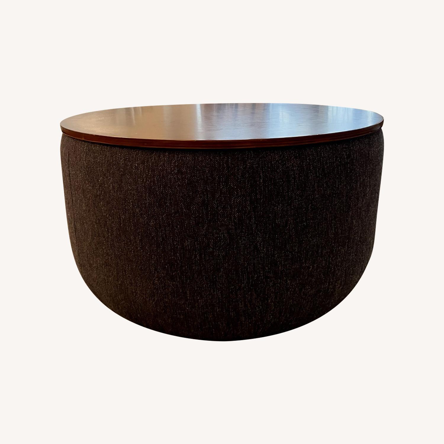 West Elm Upholstered Round Storage Ottoman - image-0