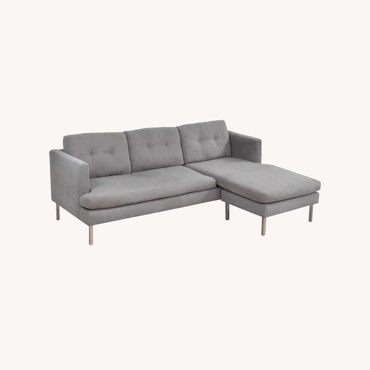 West Elm Jackson Chaise Sectional Gray - image-0