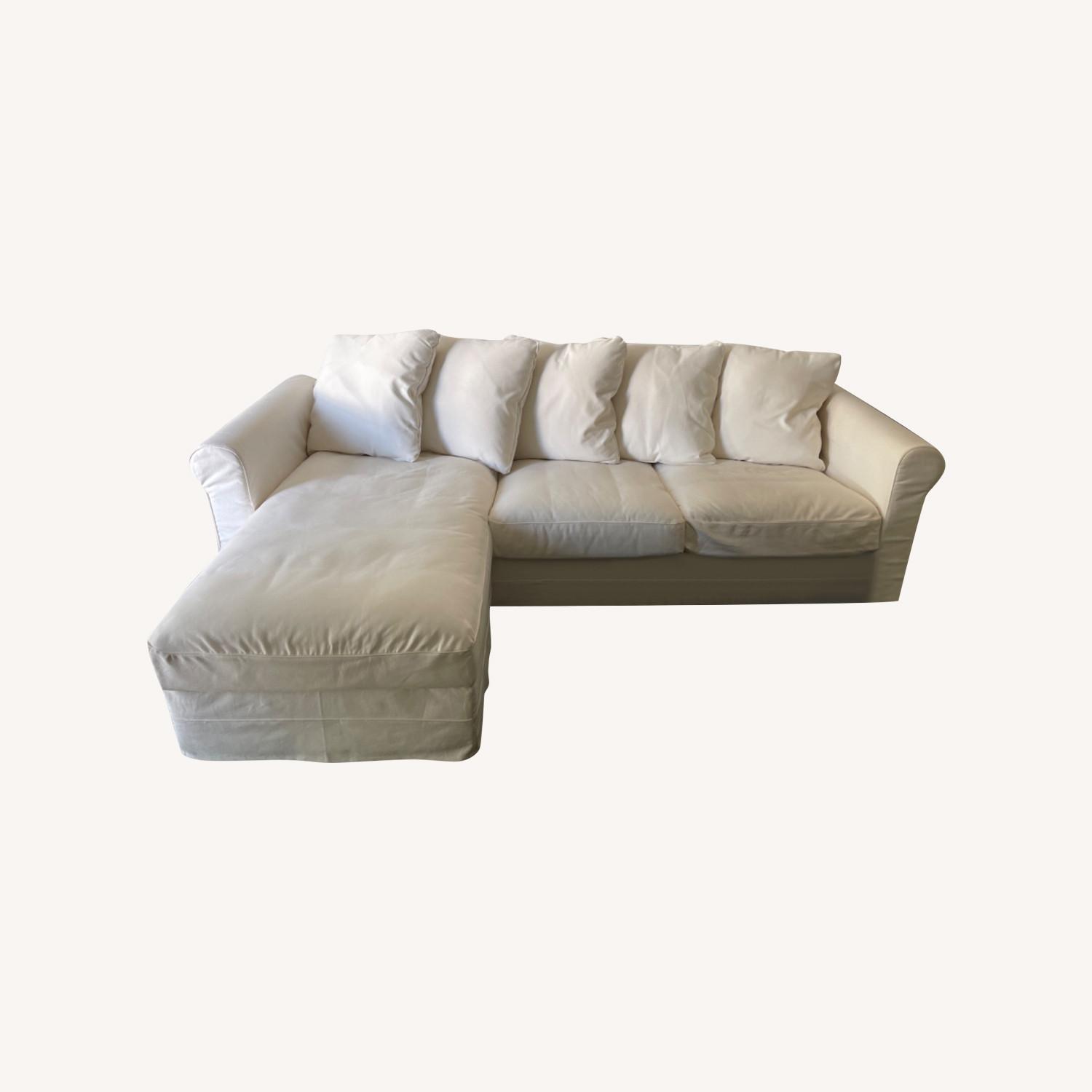 IKEA Harlanda Sofa with Chaise White - image-0