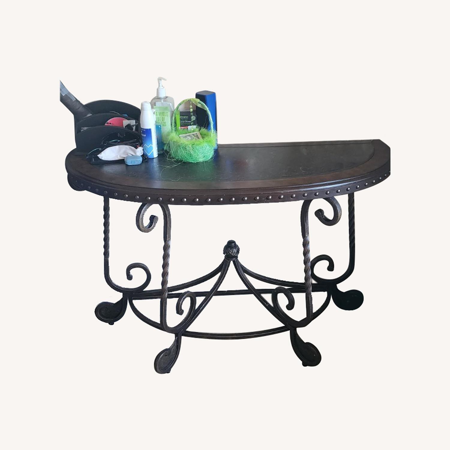 Traditional Nail Head Entrance Table - image-0