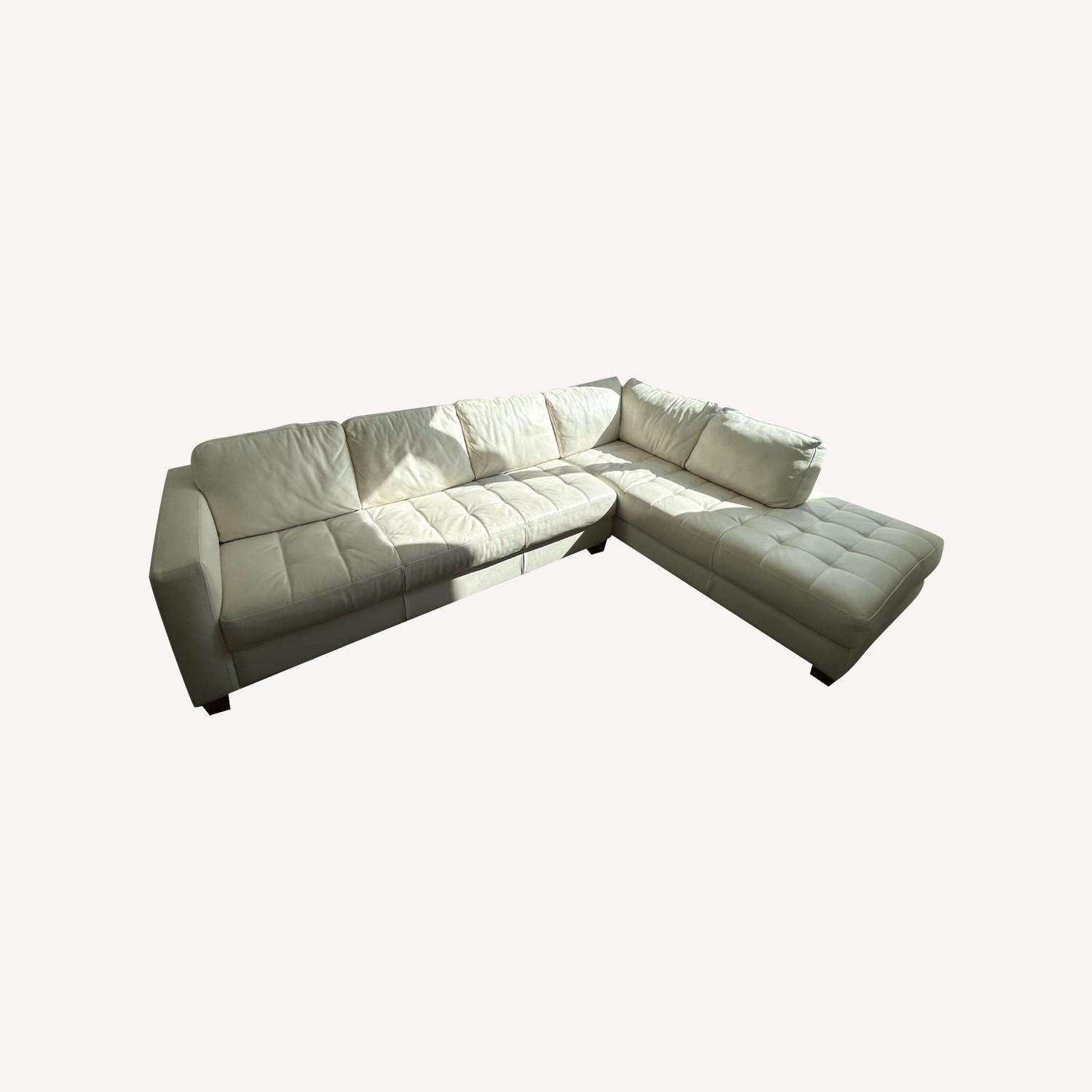 Natuzzi Corner Chair Sectional Leather Sofa - image-0