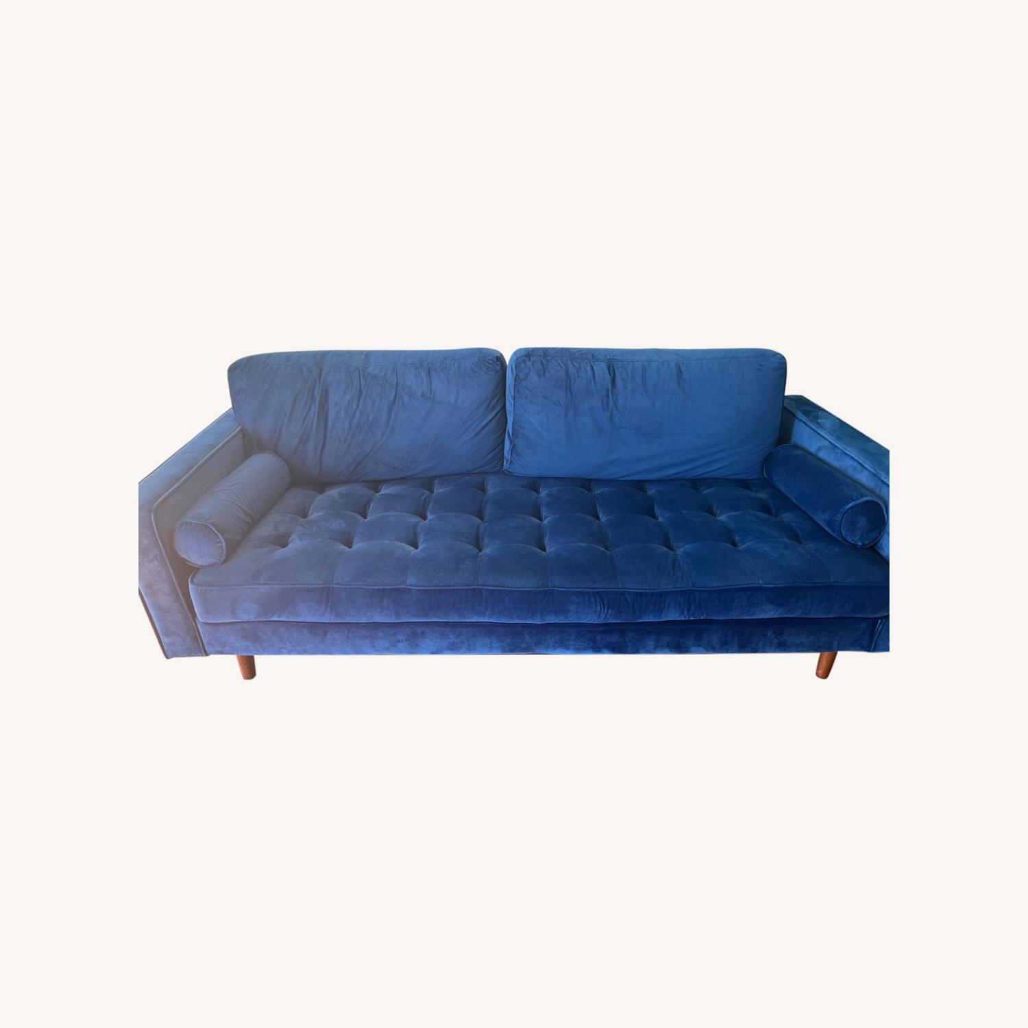 Wayfair Blue Velvet Sofa - image-0