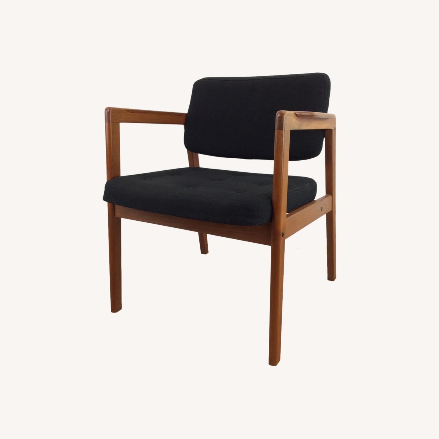 Danish Modern Arm Chair with Vintage Upholstery - image-0
