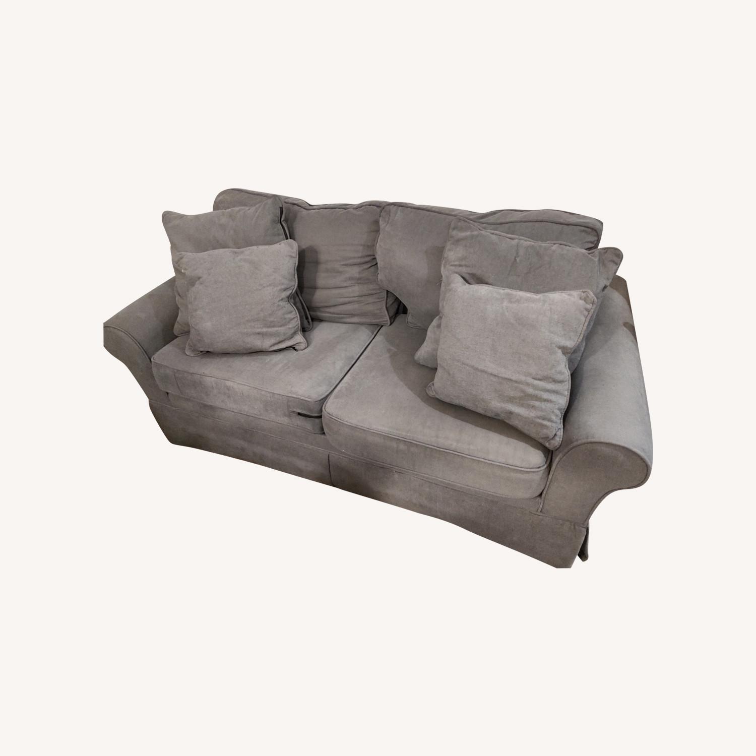 Gray Loveseat and Sofa - image-0