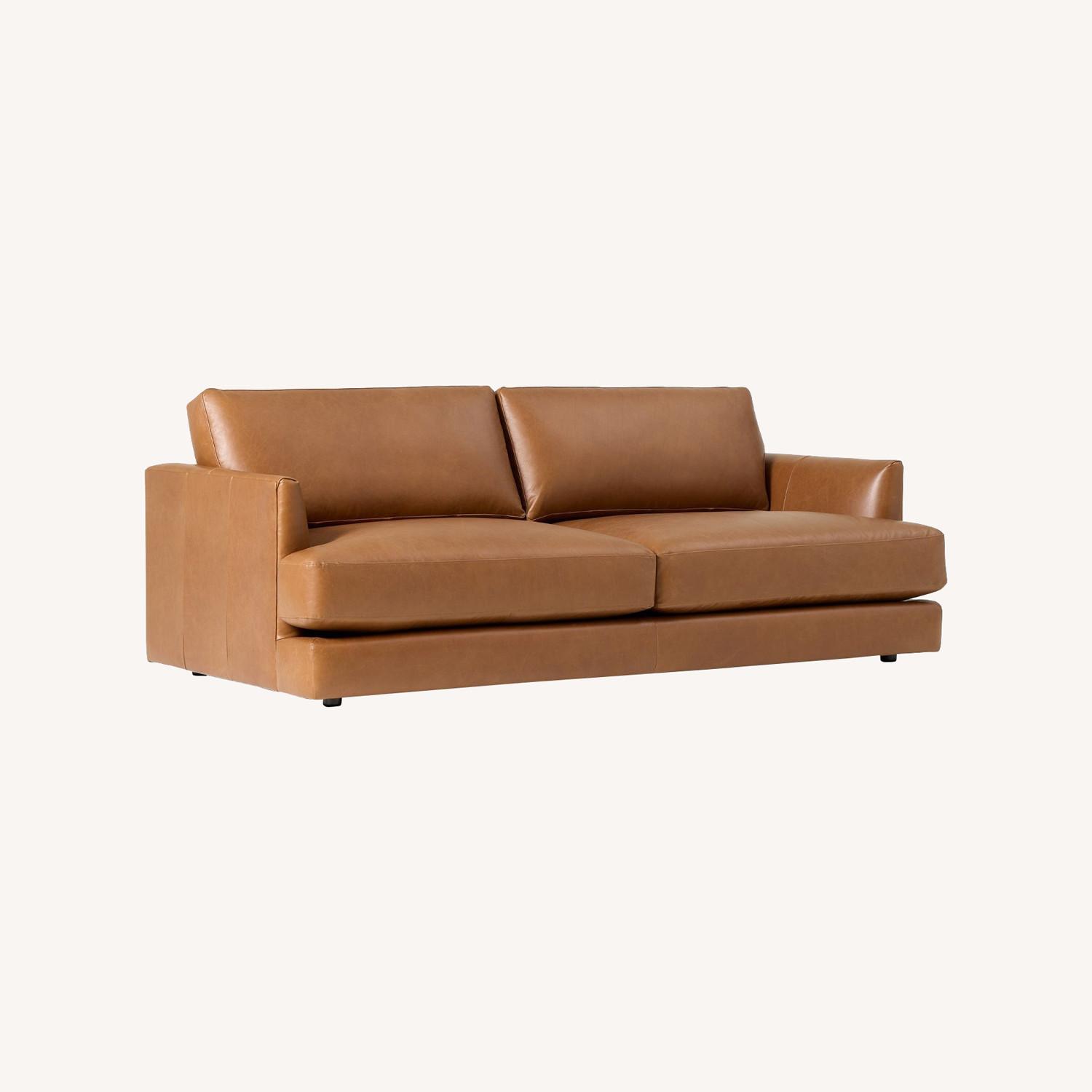 West Elm Haven Leather Sofa (84") AptDeco