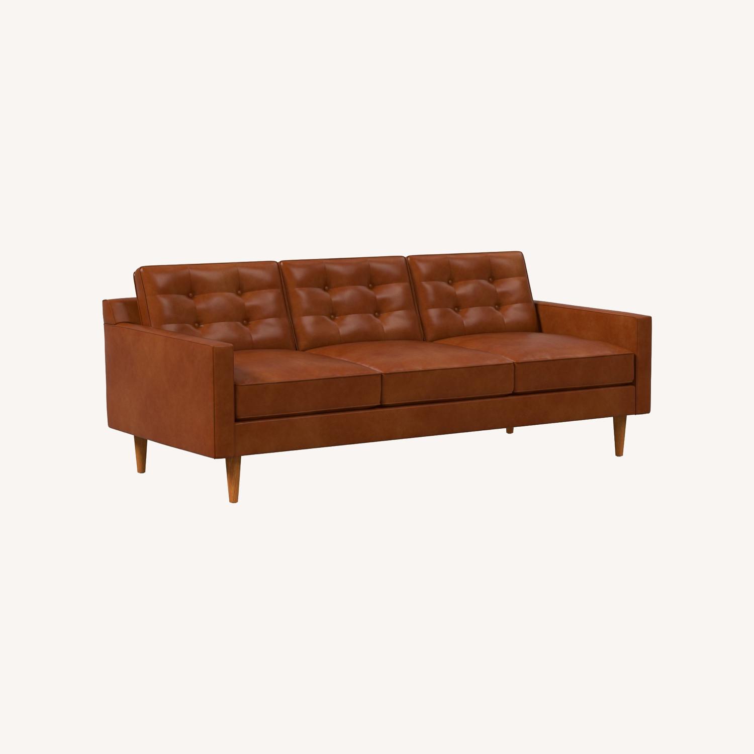West Elm Drake Leather Sofa - image-0