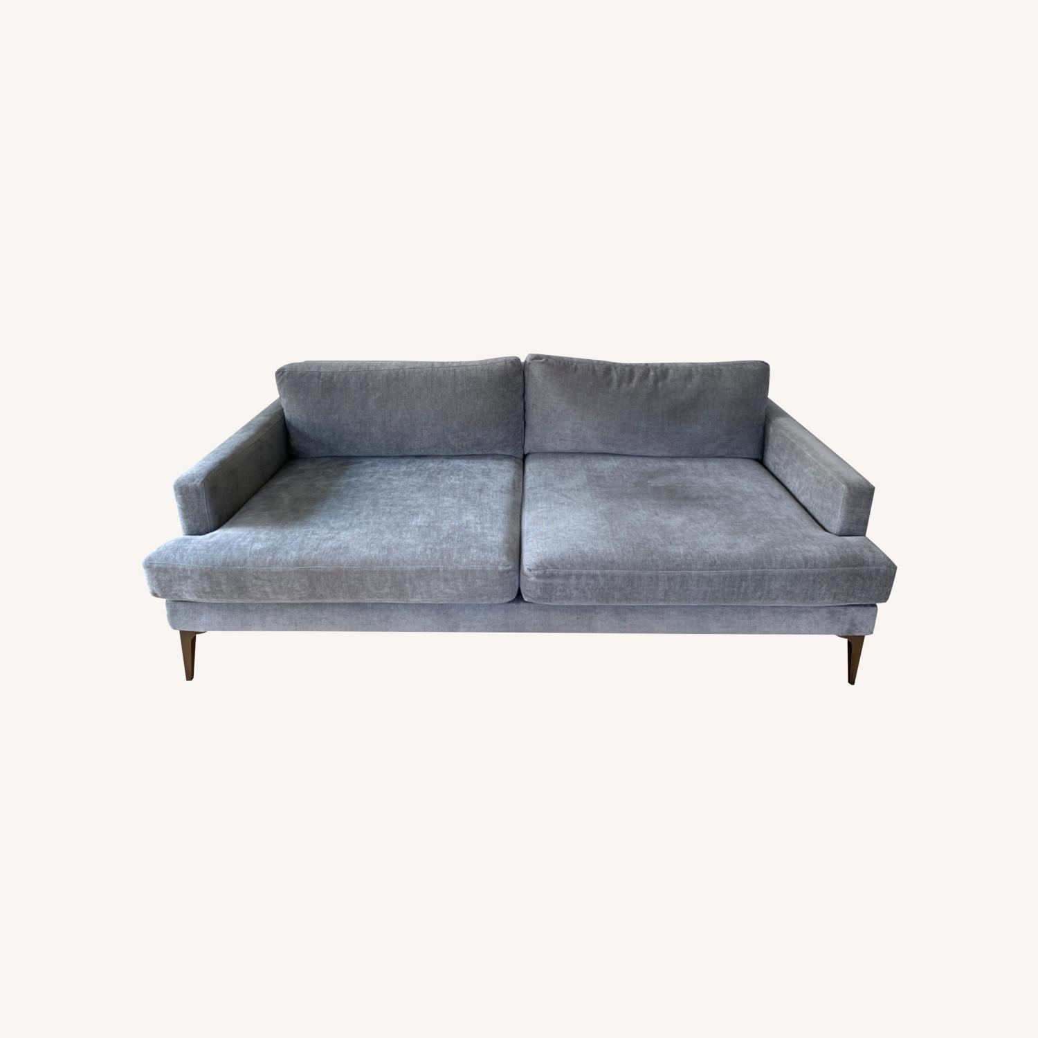 West Elm Andes Sofa in Pewter Velvet - image-0