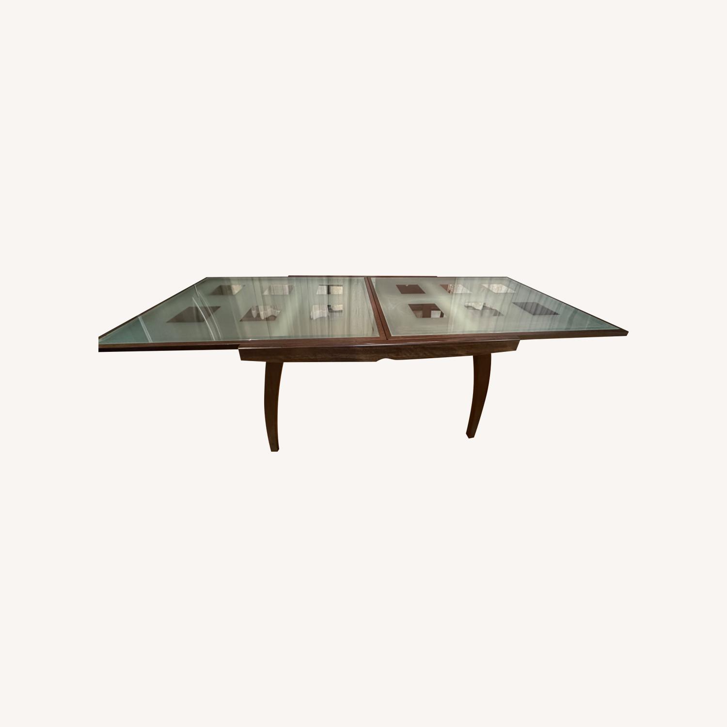 Calligaris Glass and Wood Expandable Dining Table - image-0