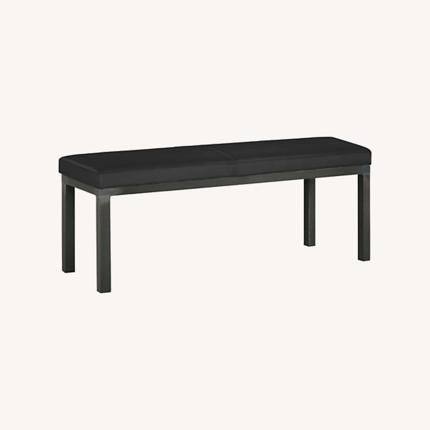 Room Board Parsons Black Leather Dining Bench