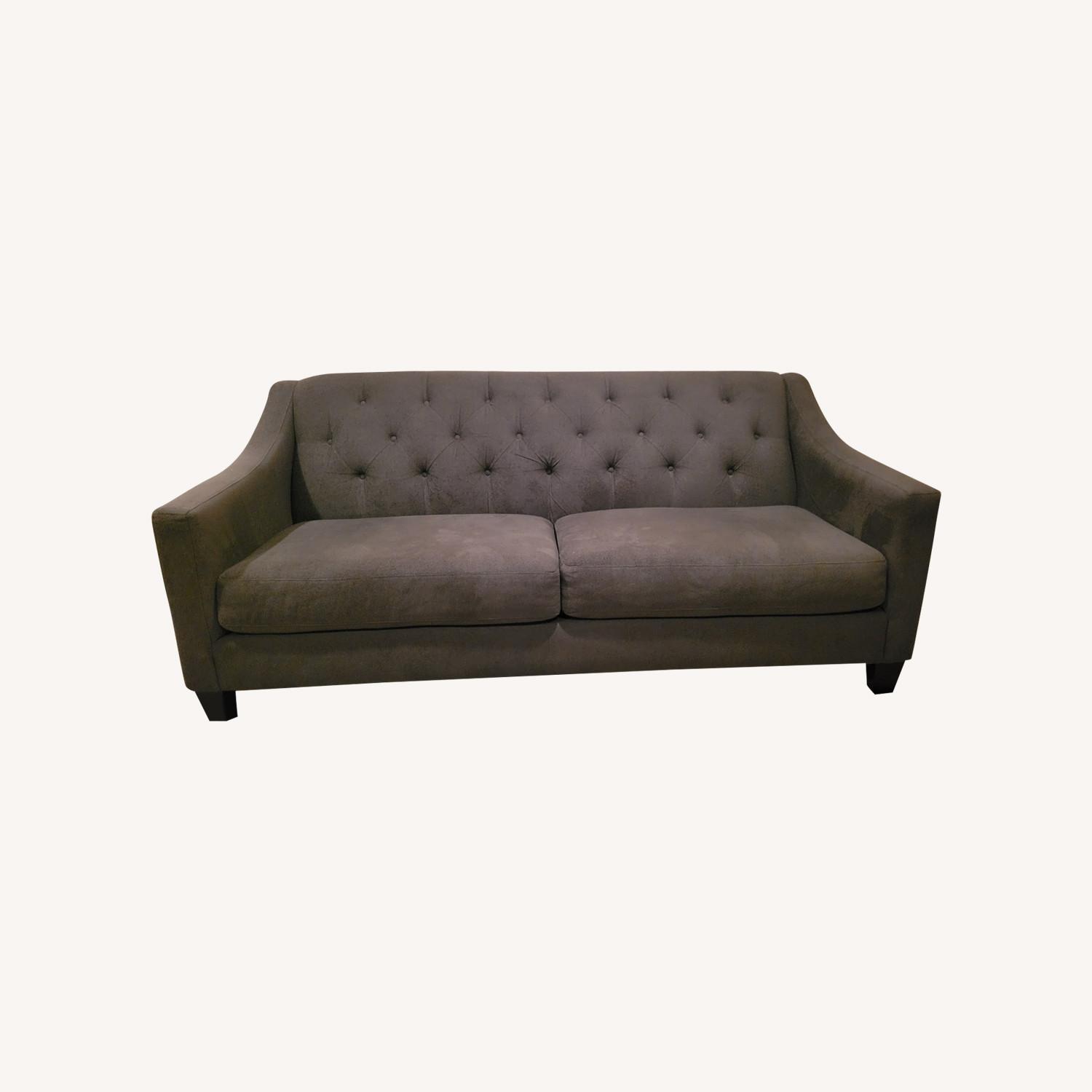 Gray Stain Resistant Fabric 3 Seat Sofa - image-0