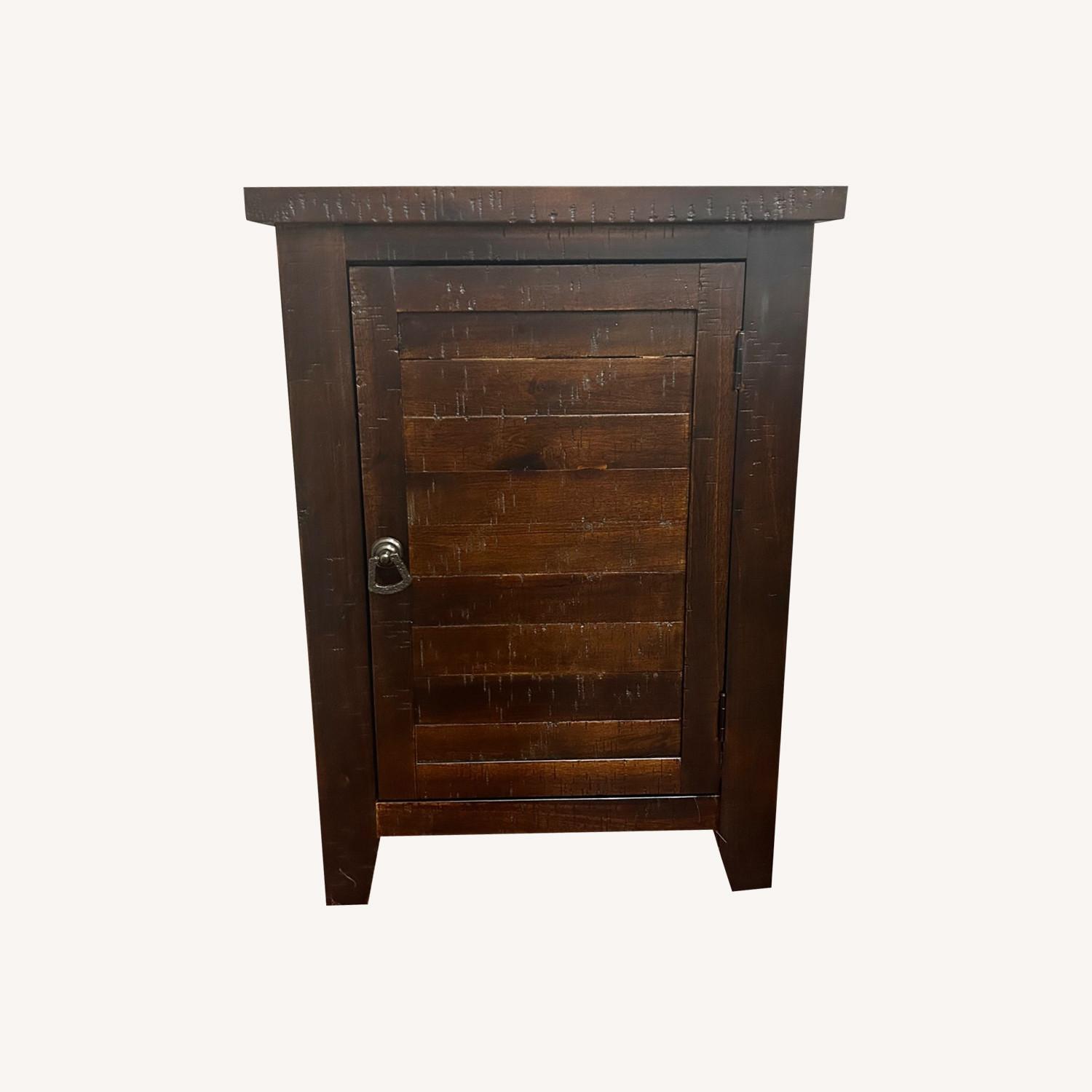 Dark Wood Slightly Distressed Side Table - image-0