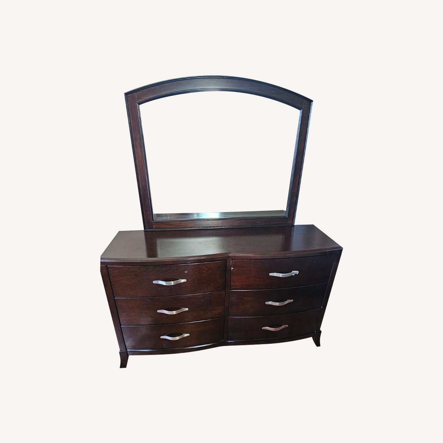 Bob's Discount Wooden Bedroom Dresser & Mirror - image-0