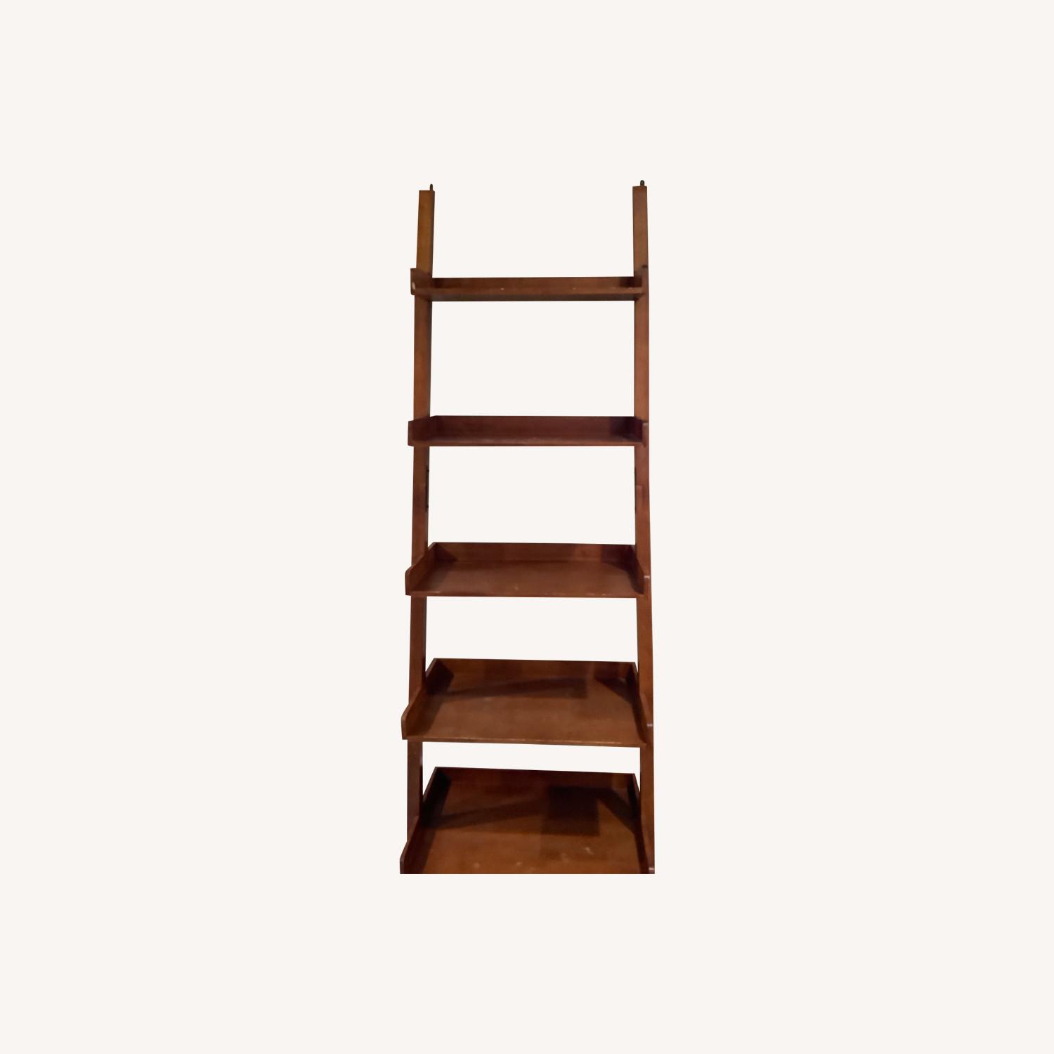 Solid Wood Ladder Bookcase - image-0