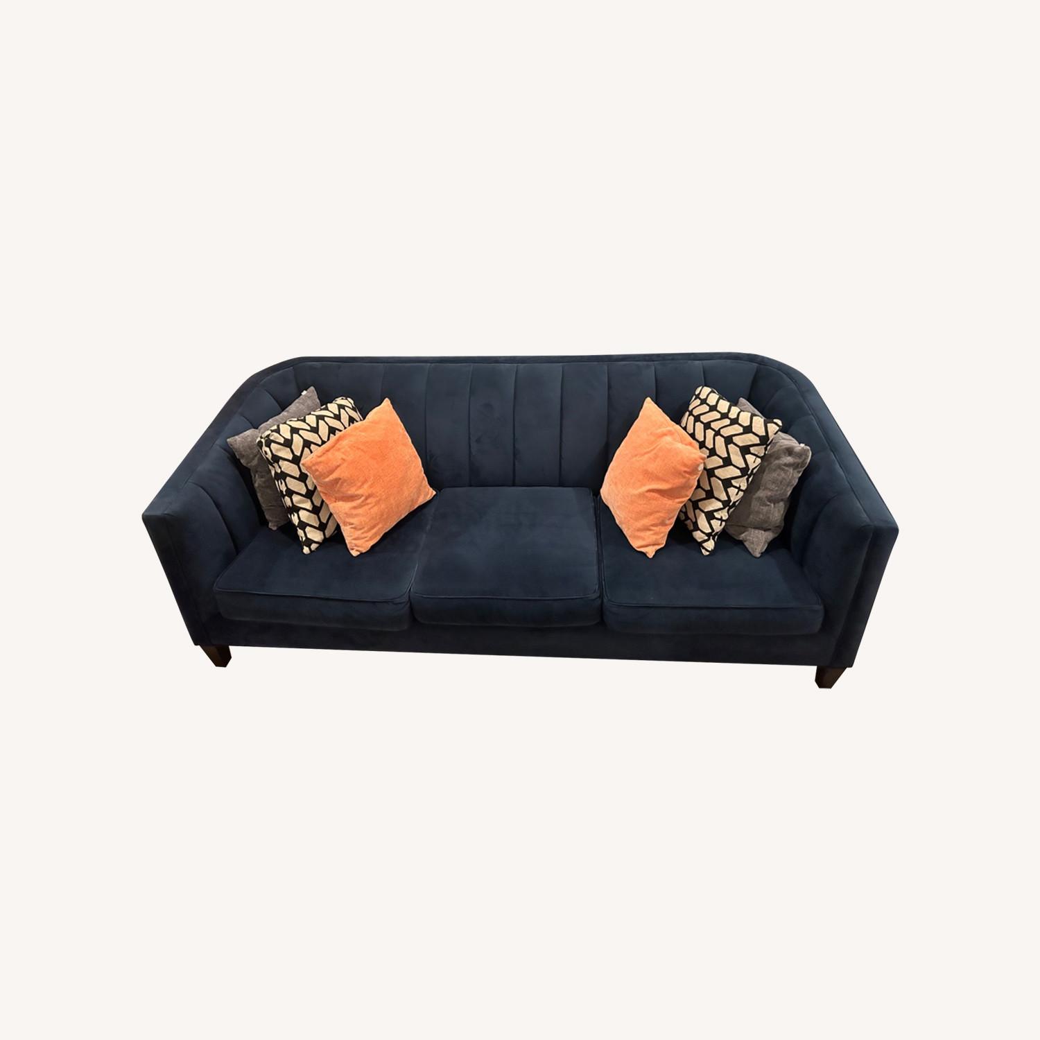 Raymour & Flanigan Blue Sofa - image-0