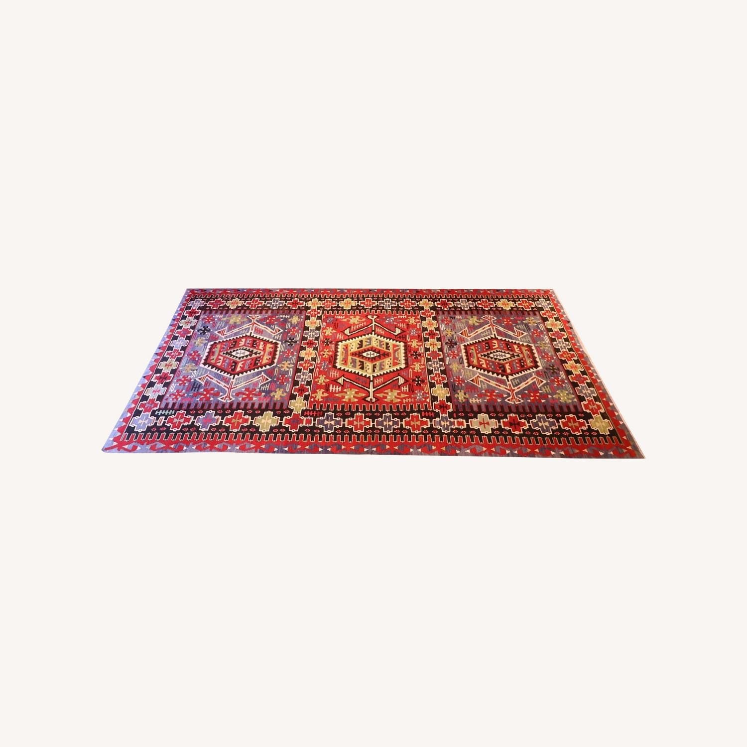 VINTAGE ORIENTAL OUSHAK ESME KILIM 1950S - image-0