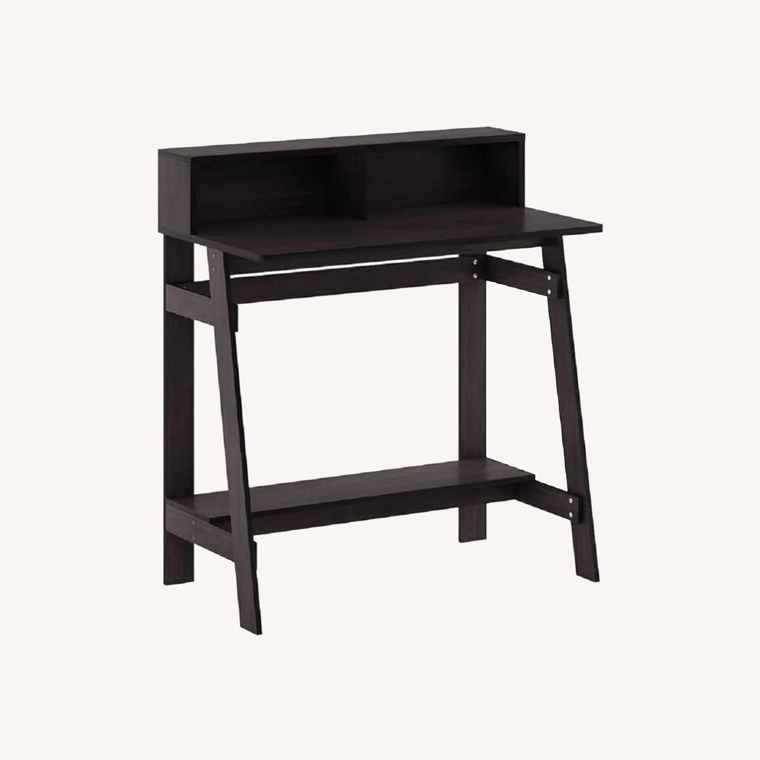 Rooms Unlimited A Frame Computer Desk, Dark Walnut - image-0