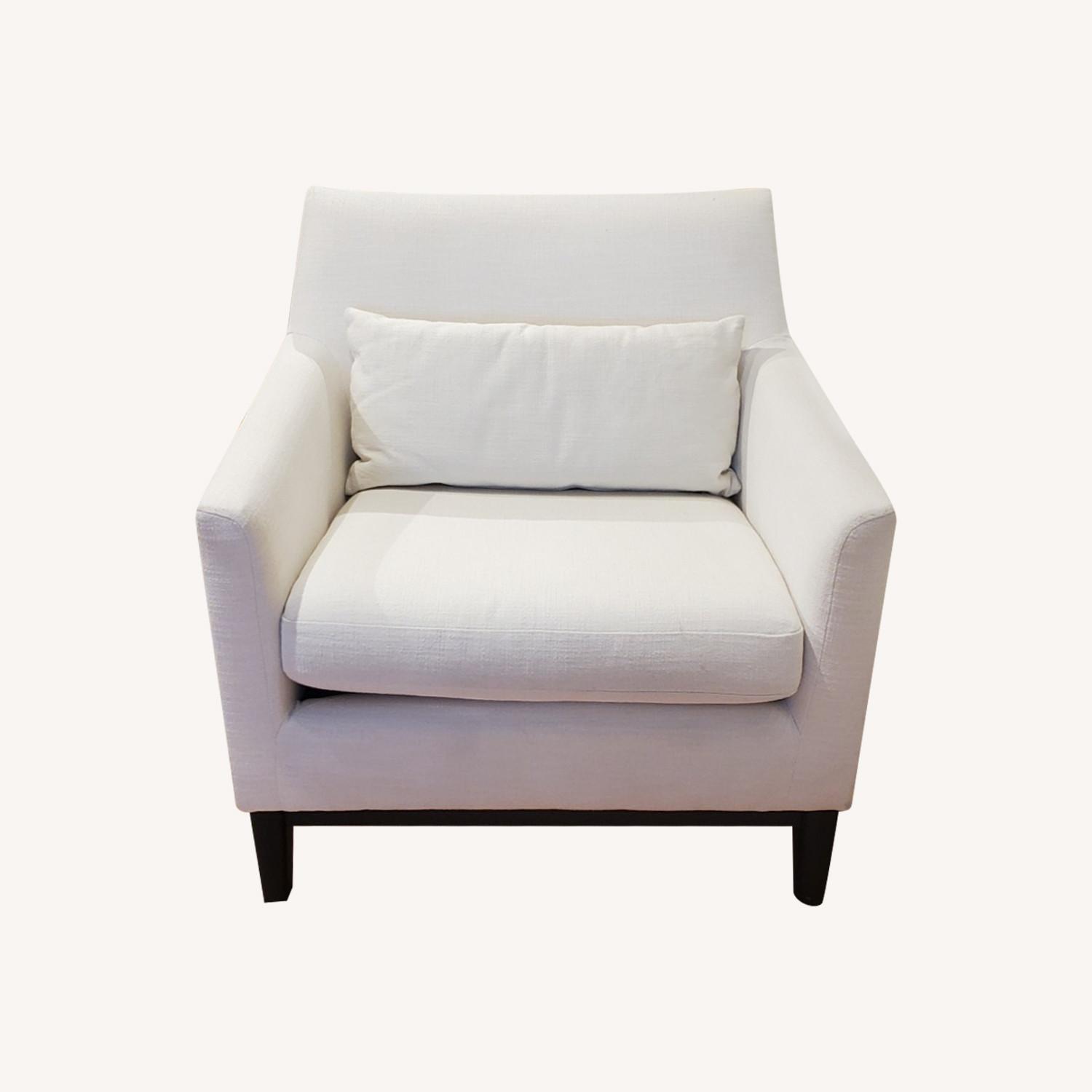 West Elm Harvey Chair in Yarn Dyed linen Weave Alabaster - image-0