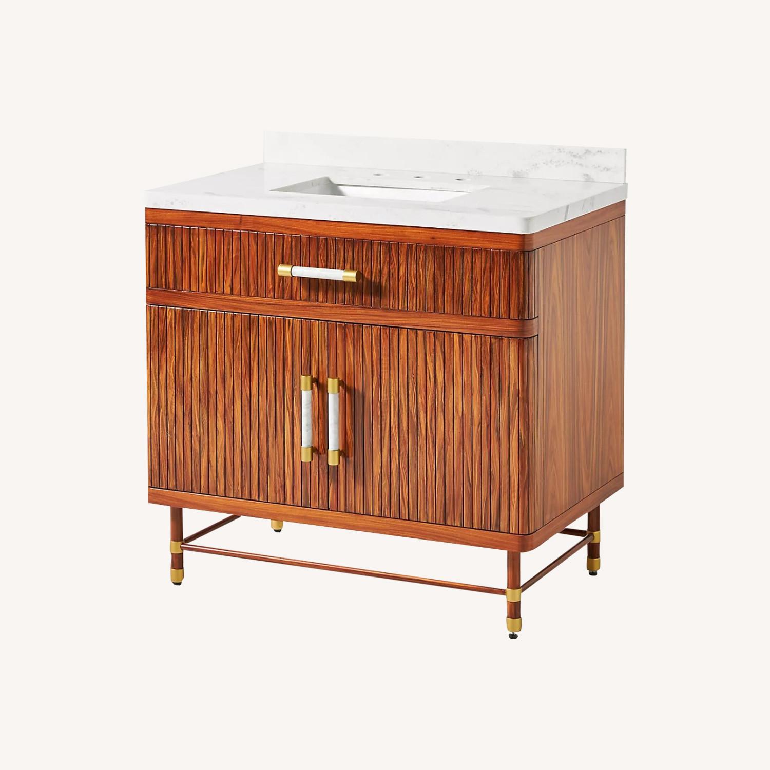 Anthropologie Contemporary Single Bathroom Vanity - image-0