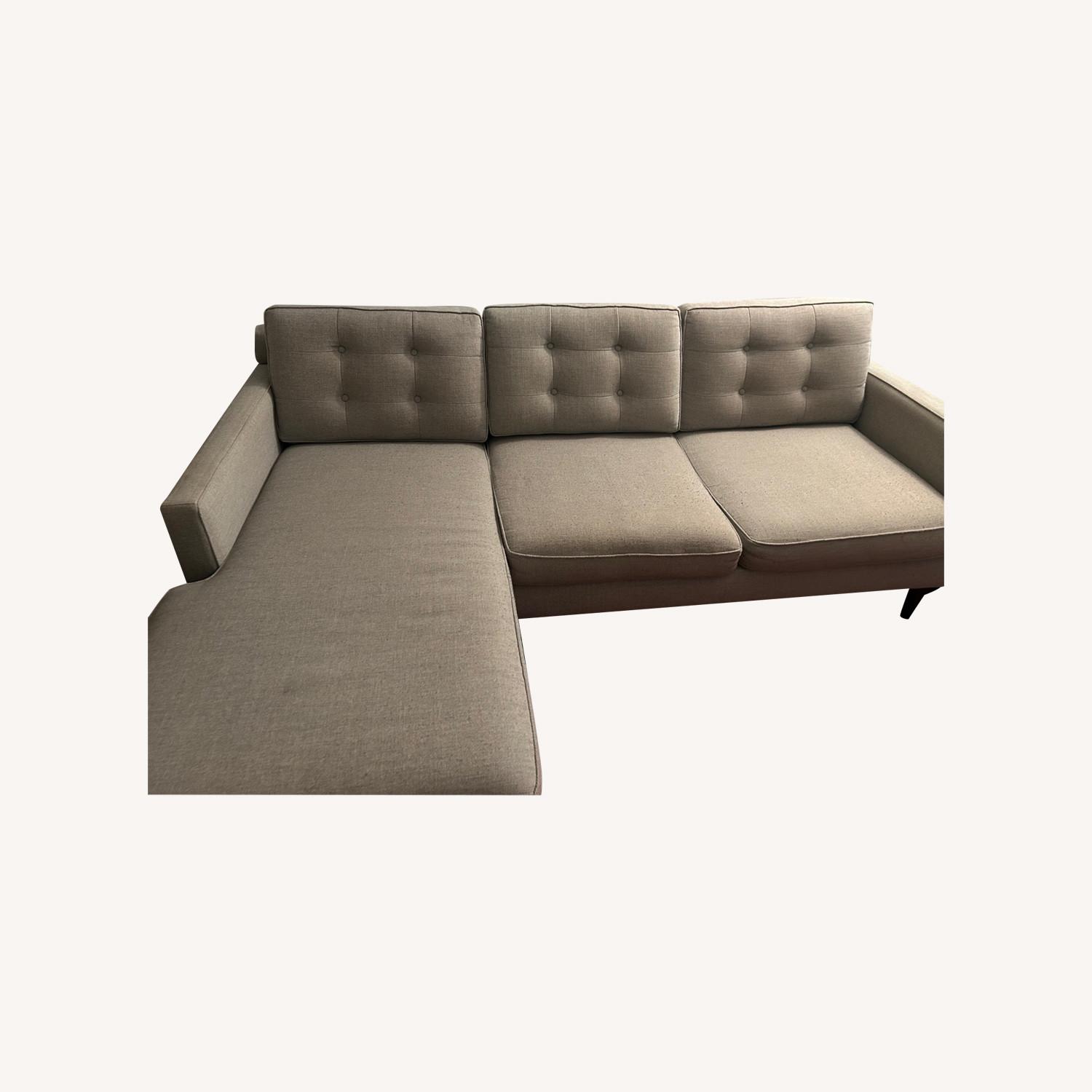 West Elm Drake Reversible Sofa Silver Twill - image-0
