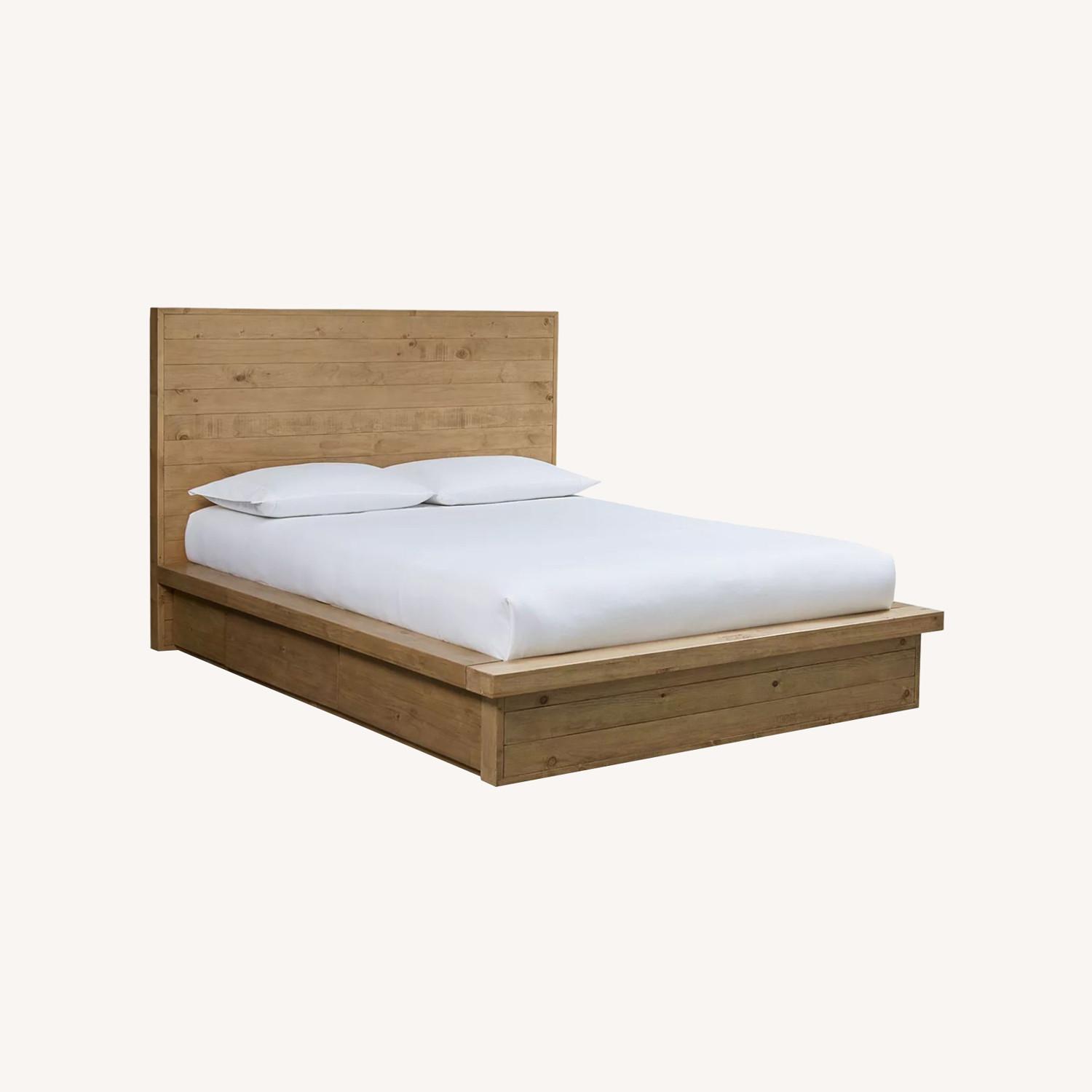 Abilene Solid Pine Storage Queen Platform Bed - image-0